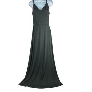 Market & Spruce Womens Sleeveless Black Maxi Dress Crisscross Back V-Neckline S